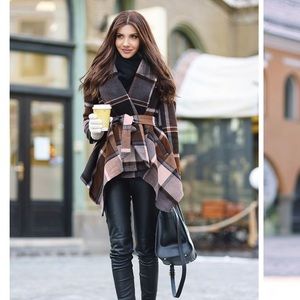 Chicwish Plaid Prairie Coat- BLOGGER FAVE! Size Small